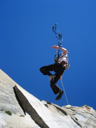 Chris McNamara on the King Swing pitch of the Nose.