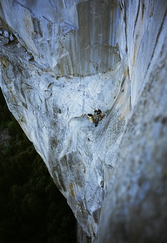 An interesting view of Guano and Ahwahnee ledges on Pitch 6.
