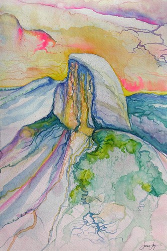 Half Dome Watercolor by Susan Joy, Local Artist