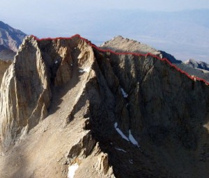 Mt. Russell - East Ridge 3rd class - High Sierra, California USA. Click to Enlarge