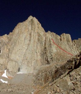 Mt. Whitney - Mountaineer's Route 3rd class - High Sierra, California USA. Click to Enlarge