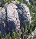 Lover's Leap, Lower Buttress - Surrealistic Pillar 5.7 - Lake Tahoe, California, USA. Click for details.