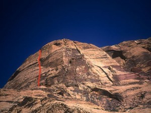 Eagle Wall - Eagle Dance 5.10c A0 - Red Rocks, Nevada USA. Click to Enlarge