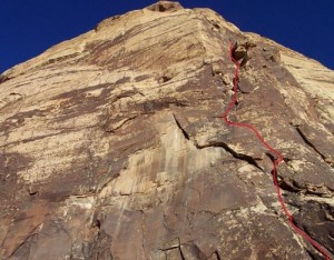 Eagle Wall - Ringtail 5.10d - Red Rocks, Nevada USA. Click to Enlarge