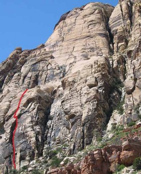 Solar Slab Wall - Beulah's Book 5.9 - Red Rocks, Nevada USA. Click to Enlarge