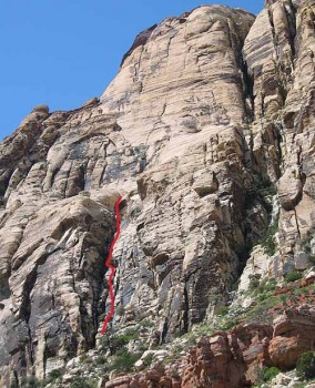 Solar Slab Wall - Solar Slab Gully 5.3 - Red Rocks, Nevada USA. Click to Enlarge