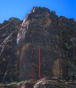 Whiskey Peak - Sand Felipe 5.10a - Red Rocks, Nevada USA. Click to Enlarge