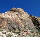 Windy Peak, East Face - Jackass Flats 5.6 - Red Rocks, Nevada USA. Click for details.