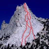 Cathedral Peak - Southeast Buttress 5.6 - Tuolumne Meadows, California USA. Click to Enlarge
