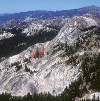 Daff Dome, South Flank - Unnamed 5.7 R - Tuolumne Meadows, California USA. Click to Enlarge