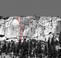 Phobos-Deimos Cliff - Blues Riff 5.11b - Tuolumne Meadows, California USA. Click to Enlarge