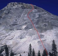 Pywiack Dome - Needle and Spoon 5.10a R- - Tuolumne Meadows, California USA. Click to Enlarge