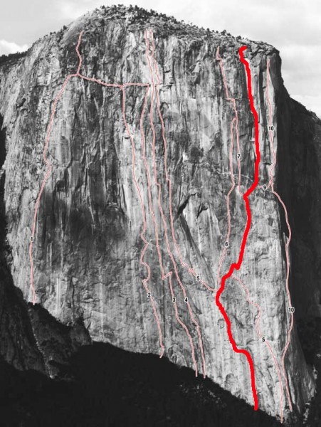 The Muir Wall is one of El Cap's greatest natural lines.
