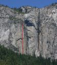 Ribbon Fall Wall - Gold Wall C2 5.9 - Yosemite Valley, California USA. Click for details.