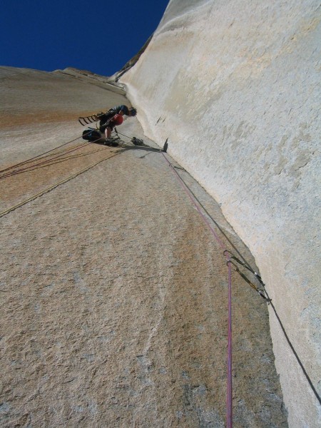 Ammon McNeely runs it out off two CCH Aliens to the Pitch 12 belay of ...