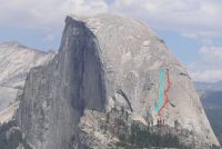 Half Dome - Two Hoofers 5.12 or 5.10b A0 - Yosemite Valley, California USA. Click to Enlarge