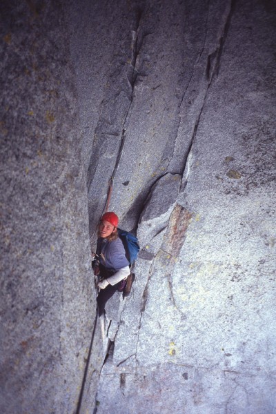 Mark Westman at the belay under the giant roof.
