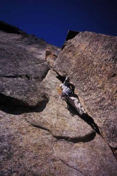 The Cookie Cliff - The Cookie, Left Side 5.10a - Yosemite Valley, California USA. Click to Enlarge