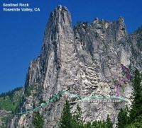 Sentinel Rock - Circular Staircase 5.8 - Yosemite Valley, California USA. Click to Enlarge