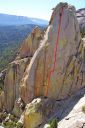 Sorcerer Needle - Thin Ice 5.10b - Needles, California USA. Click for details.