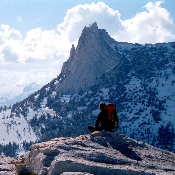 Looking at Cathedral Peak from the East. Eichorn Pinnacle is the spire...
