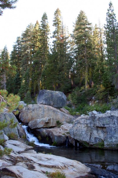 Waterfall cascade on the way to the Getaway Boulders. 