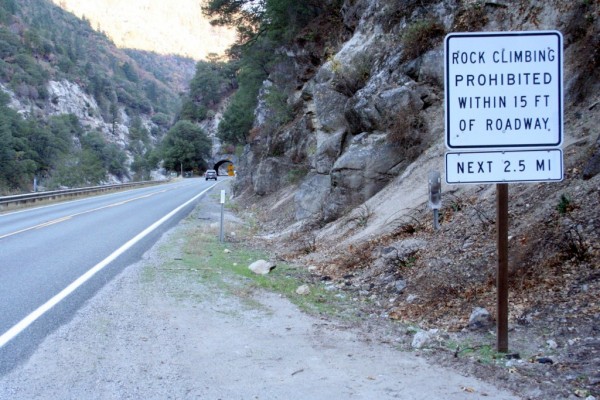 Roadside Climbing Sign