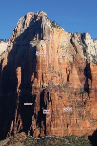 Isaac - Iron Like a Lion In Zion IV/V 5.11b/c  - Zion National Park, Utah, USA. Click to Enlarge