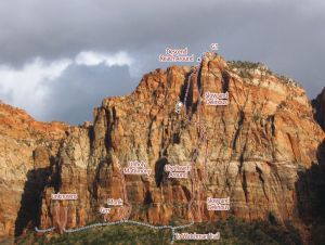 G1 - The Reach Around IV 5.11- - Zion National Park, Utah, USA. Click to Enlarge