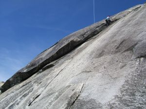 Dike Dome - Black Leather 5.8 R - Tuolumne Meadows, California USA. Click to Enlarge