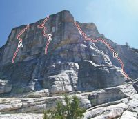 West Cottage Dome - Pencil Necked Geek 5.11a R - Tuolumne Meadows, California USA. Click to Enlarge