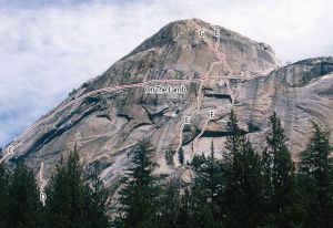 Lamb Dome - Tooled 5.11b - Tuolumne Meadows, California USA. Click to Enlarge