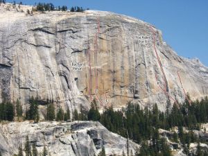 Medlicott Dome, Right - Peace 5.13d - Tuolumne Meadows, California USA. Click to Enlarge