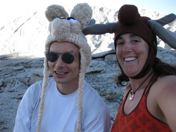 Me and Laura being silly on Thor Peak's summit plateau