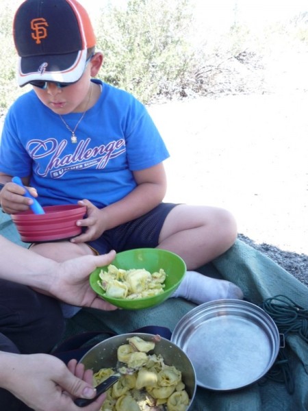 Nothing like a little Ravioli Carbonara in the only spot of shade for ...