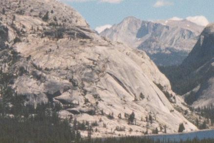 Stately Pleasure Dome above Tenaya Lake with Mt. Conness in the backgr...