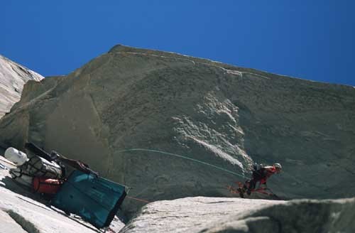 Leader starting the wicked steep The Wing, Pitch 6.