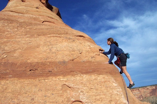 Sarah Felchlin starting up the last pitch.