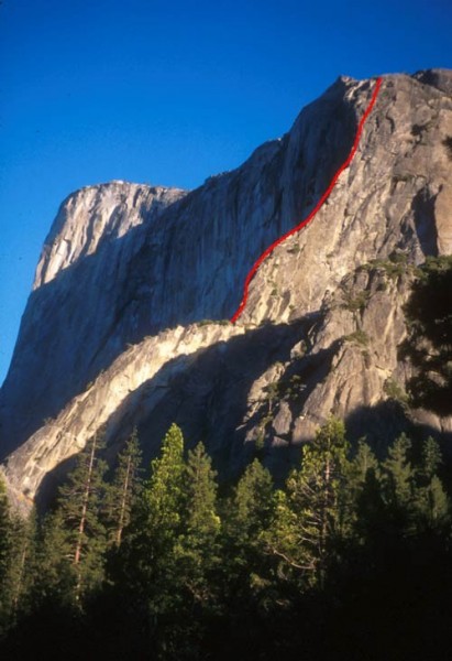 East Buttress with top of The Nose on left.
