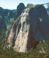 Middle Cathedral - East Buttress 5.10c or 5.9 A0 - Yosemite Valley, California USA. Click to Enlarge