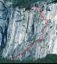 Royal Arches Area - Royal Arches 5.10b or 5.7 A0 - Yosemite Valley, California USA. Click for details.