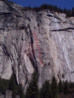 Royal Arches Area - Sons of Yesterday 5.10a - Yosemite Valley, California USA. Click to Enlarge