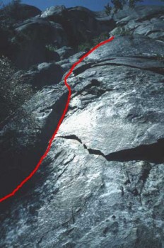 Reed's Pinnacle - Center Route (pitch 1) 5.7 - Yosemite Valley, California USA. Click to Enlarge