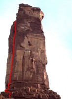 Castleton Tower - North Chimney 5.9 - Desert Towers, Utah, USA. Click to Enlarge