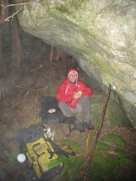 Lunch break on a typical sunny day of climbing near Seattle