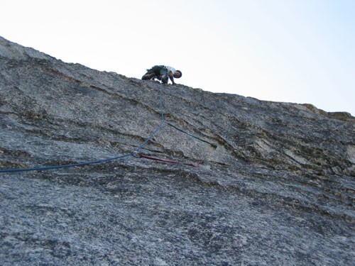 Dave Goldstein on the second pitch of Fantasia &#40;5.8 R&#41;. Those ...