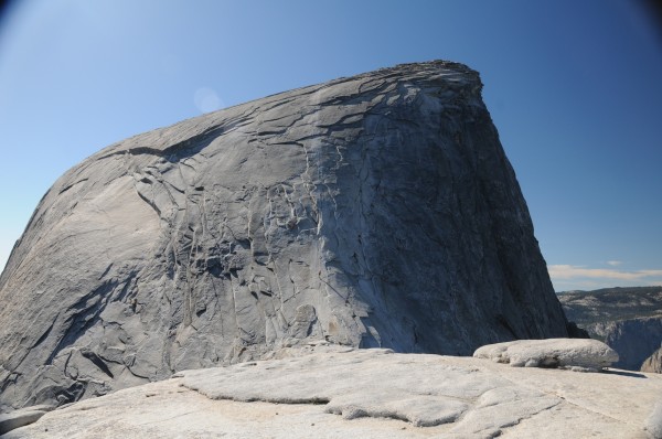 Her Majesty Half Dome's Profile from the north. Note the clean streak ...