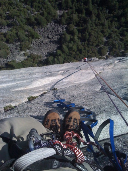 Looking down from our high point.