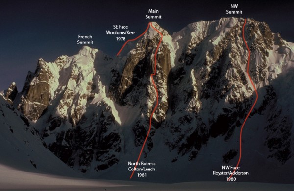 The Rooster Comb as seen from the West Fork, Ruth Glacier