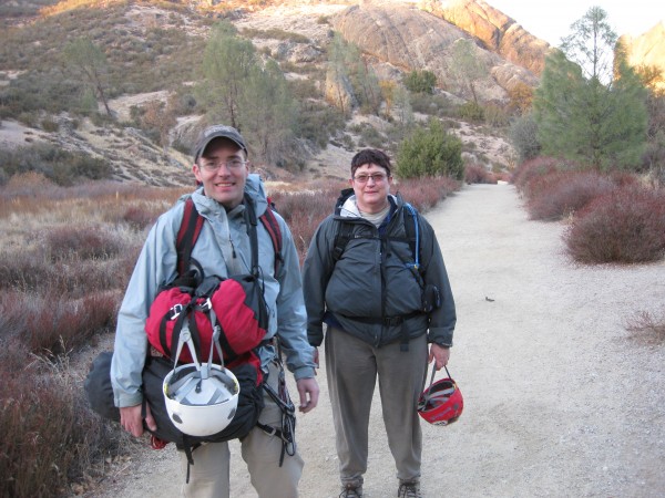 Justin and Lisa hiking out